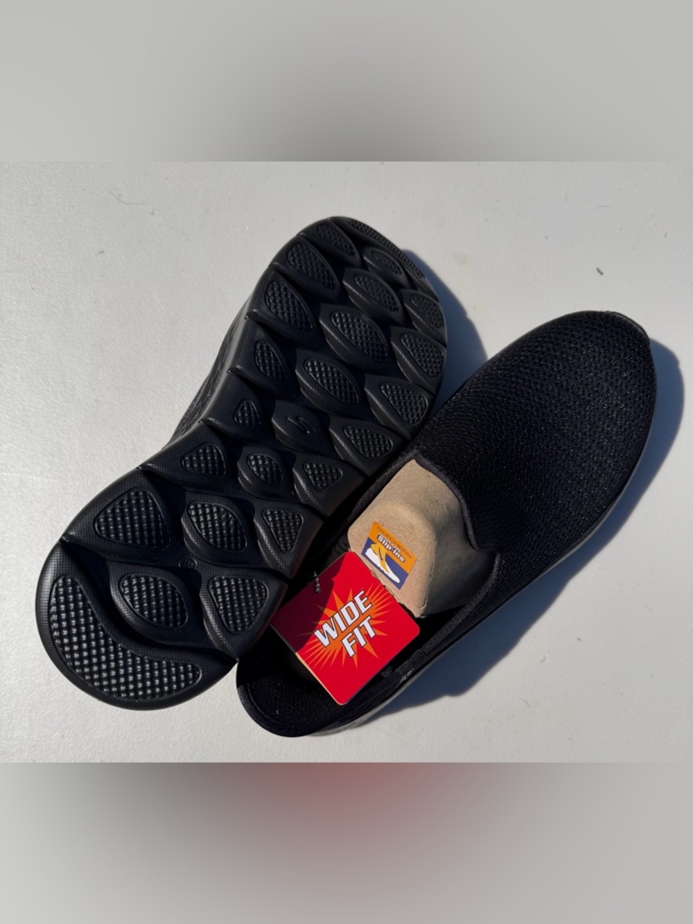 Skechers Black Slip-On Wide Fit Walking Shoes - Picture 4 of 4